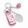 2021 Nouveau mini raquette de tennis porte-clés créatif mignon 6 couleurs amour sport porte-clés sac de voiture pendentif porte-clés bijoux cadeau accessoires3250