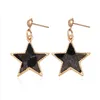 Stud Earrings FYJS Unique Light Yellow Gold Color Alloy Star Point For Women Transfer Lucky Gift Jewelry