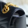 7A Qualitätsgeschwüre goldene Kettenbeutel Marmont Designer -Tasche Frauen Schulter Crossbody Echtes Leder Luxus Handtasche Mode Lady Wallet Geldbeutel Clutch Vollverpackung