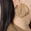 Boucles d'oreilles créoles pour femmes, grand cercle doré, simples, de styliste, 303Q