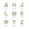 Boucles d'oreilles pendantes pour femmes, 1 pièce, pas de paire, élégantes lettres de l'alphabet A-Z, clous en cristal