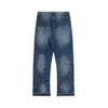 Mäns plusstorlek byxor mångsidiga brevtryck Jeans High Street Women's Men's Casual Pants233s