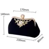 Worki wieczorowe żeńskie torebki Pearl Pearl Vintage Crystal Flower Bag Wedding Party Bride Clutch Purseblack 230915