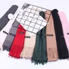 Scarves Women Solid Scarf Cashmere Pashmina Shawls Tassel Hijab Head Wraps Femme Thin Autumn Winter Tassel Scarves Bandana Designer 230915