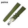 20mm NEW Black Green Nylon and Leather Watch Band strap For IWC watches202a