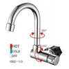 Foldbar kökskran 360 Dgree Rotation Sink Water Tap Single Handle Cold Water Mixer kran för RV -båt282U