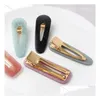 Hair Clips Geometry Hairpins Headwear For Women Girls Rhinestone Pins Barrette Styling Tools Accessories 12 Colors Drop Delivery Produ Dhlrz