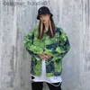 Vestes Femmes American Retro Street Trendy Green Elf Tie-Dye Denim Veste Vintage Hommes Femmes Mode Baseball Uniforme Oversize Lâche Casual Ins L230916