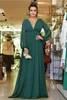 Plus Size Special Occasion Dresses Girl New Custom Lace Up Zipper Chiffon Evening Dresses Prom Party Gown A Line Long Sleeve V-Neck Pleat