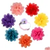 Hundebekleidung 50/100 Stück Halsband Blumen Haustier Fliege Charm Halsbänder Welpen Charms Blumenschieber Befestigung Dekoration Pflegezubehör Dh2M0