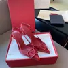 2023 Sandalen High Heels Echtes Leder für Frauen Schuhe 6 cm 8 cm 10 cm Sommer Luxus Flache Rutschen Damen strand Sandale Party Hochzeit Oran Schuhe mit Staub Taschen