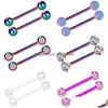 Tungringar Nipple Ring Surgical Steel Nipplerings Piercing Women Rainbow Skivs 14g 6 Par 1/2-9/16-5/8-3/4 Drop Deliver Dhgarden Dhbeg