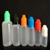 500pcs e液体ドロッパーボトル3ml 5ml 10ml 15ml 20ml 30ml 50ml 60mlの育児キャップと薄い先端okkp用の空のボトル