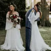 Bohemian Full Lace Wedding Dresses Summer Wear Off The Shoulder Long Sleeves Beach Wedding Dress Boho Plus Size Bridal Gowns2180