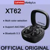 2023 NYA ORIGINAL LENOVO XT62 TWS EARPHONES Trådlös Bluetooth 5.3 HIFI Sportbrusreducering Hörlurar Touch Control öronsnäckor