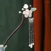 Hair Clips Vintage Flower Chopsticks Hairpin Retro Hairpiece Chinese Wedding Sticks Women Wood XH