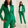 Green Mother of the Bride Suits 2 Pieces Ladies Slim Fit Blazer Coat Pants Business Formal Party Prom Outfits231k