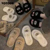 Hausschuhe Winter Pelzige Frauen Schuhe Flauschige Kunstfell Hausschuhe Strass Devil Eye Slides Plattform Haus Plüsch Warme Flip Flops Y2K Pelzschuhe babiq05