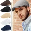 Berets Men Casual Hat Mesh Caps na wiosną lato jesienne Cabbie Flat Cap pusta oddychanie Sboy Beret Ivy 230915