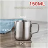 Diğer içecek çay kahve sanatı köpüren süt bardakları paslanmaz çelik aletler fincan mutfak barı Will ve Sandy Drop Ship 100 150ml Teslimat Ho Dhyq1