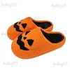 Slippers Halloween Patroon Winter Vrouwen Huis Koppels Slippers Pluizige Slides Cartoon Borduren Warm Indoor Dames Katoenen Schoenen babiq05