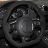 Car Steering Wheel Cover Hand-stitched Black Genuine Leather Suede For Audi TT TTS 8J 2006-2014 A3 S3 8P Sportback 2008-2012258r