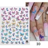 Pink Holographics Laser Bronzing 3D Butterfly Nail Art Stickers Adhesive Sliders DIY Nail Transfer Decals Foils Wraps Decoration Nail ArtStickers Decals Nail Art