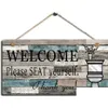 Wall Decor Bathroom Printed Wood Plaque Sign Hanging Welcome Please Seat Yourself Art Signs Mix Sytles Drop Delivery Baby Kids Mater Dhfqy