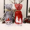 Neue Jahr Frohe Weihnachten Ornamente Cartoon Champagner Wein Flasche Abdeckung Flasche Tasche Hause Festliche Party Dekorationen