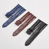 Watch Bands Curved End Genuine Leather Watchband For PP VC ROX Strap 19mm 20mm 22mm Classic Brown Black Blue Bracelet