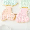 Bakning formar bokstav nummer cookie cutter akryl omvänd stämpel embioner fondant mögel verktyg biscuit bakverk hantverk tårta dekoration verktyg