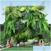 Decorative Flowers Wreaths Artificial Hanging Fern Grass Plants Greenery Green Wall Plant Silk Hedge Large Drop Delivery Home Gard Dhigr