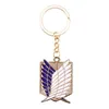 Shingeki ingen Kyojin -attack på Titan Keychain Wings of Liberty Freedom Scouting Legion Eren Keyring Key Holder Fashion Jewelrykey Chains