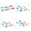 Anneaux de langue 100pcs bijoux de corps piercing boule acrylique anneau de paillettes haltères barre de mamelon 14G1.6mm mélanger les couleurs livraison directe Dhgarden Dhcgm