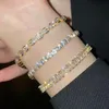 Iced Out Tennisketting Armbanden Rechthoek Rond Vierkant Ovaal CZ Kubieke Zirkonia Heren Hiphop Sieraden Zilver Goud Volledige Diamanten Dames Modieus Design 1 enkele rij armbanden