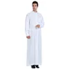 Ethnische Kleidung, muslimischer Naher Osten, lange Ärmel, Ramada-Robe für Männer, arabischer Rundhalsausschnitt, islamische einfarbige Kaftan-Thawb-Maxi-Muslim-Dubai-Abaya