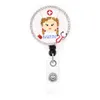 Милые брелоки для ключей медсестры со стразами, медицинский значок, катушка, держатель для удостоверения личности врача, выдвижной для украшения338O