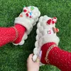 Slippers Winter Plush Bubble Slippers Women Platform Warm Furry Bubble Slides Charms Christmas Shoes Soft Comfy Removable Cotton Slipper babiq05