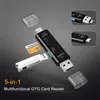 Считыватели карт памяти 5 в 1 Многофункциональный USB 2.0 Type C/Usb/Micro Usb/Tf/SD Устройство считывания карт памяти OTG Адаптер устройства чтения карт памяти Аксессуары для мобильных телефонов L230916