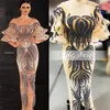 Sparkly Luxurious Crystals 2019 Evening Dresses Champagne Sheer Neck Beaded Prom Dresses Sheath Formal Party Pageant Gowns304C