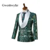 2018 Nieuwe Elegante Merk Sjaal Revers Bruiloft Heren Pak Bloem Double Breasted Wedding Suits Voor Mannen Slim Fit Formele Bruidegom dragen T1840