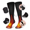 Herrensocken Sportsocken Winter Warm Beheizt Batteriefach Moto Elektrische Heizung Thermofußwärmer Für Ski Camping Radfahren Reiten Wandern x0916