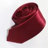 Satin Polyester soie cravate cravate cravates hommes femmes bordeaux maigre couleur unie uni 20 couleurs 5cmx145cm270F