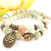 MG0791 matt amazonite Buddha armband set handgjorda naturliga energiarmband som matchar yogariska mala gåva smycken341g