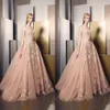 Ziad Nakad 2019 Prom Dresses Blush Pink Lace Formal Celebrity Evening Downs Custom Jewel Applicies Sweep Train Special Endan Go325T