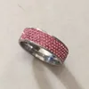 Anéis de noivado de zircônia completa para mulheres, cor rosa, anéis de casamento femininos, joias com cristais austríacos, qualidade superior 306L