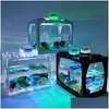 Aquariums Aquarium de bureau Aquarium Fish Tank avec batterie légère Type petites fournitures livraison directe maison jardin animal de compagnie Dhhdf