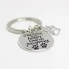 12pcs lot THE road to my heart is paved with pawprints DOG paw print For Dog LOVER Gift Jewelry key chain charm pendant key chain251I