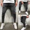 Mens Stretch förstörde jeans mode mager rippade design jeans för män helt nya hiphop -denimbyxor manliga pennbyxor 3xl264k