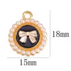 Breloques 10 pièces, pendentif rond en métal émaillé, fabrication de bijoux pour Bracelet, collier, boucle d'oreille, accessoires de téléphone